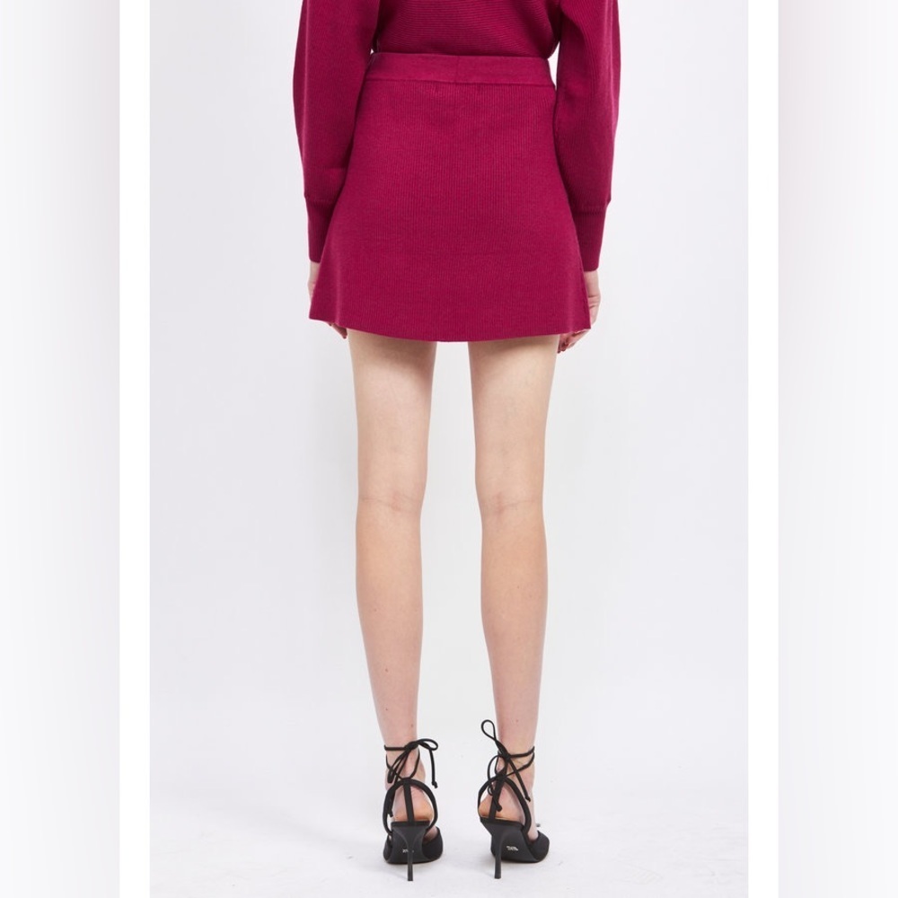 En Saison Lisette Sweater Skirt in Fuchsia - Picture 2 of 5